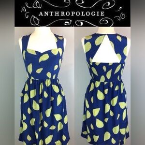 Anthropologie Leaf Pattern Dress